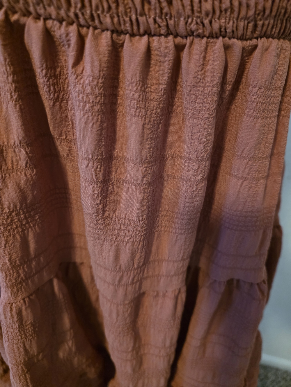 SHEIN Dusty Rose Smocked Tiered Spaghetti Strap Mini Dress - Picture 8 of 15